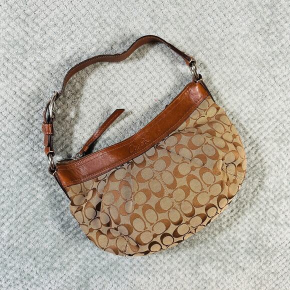 Vintage Coach Soho Y2K Brown Leather Monogram Shoulder Bag F13740 Retro Purse - Picture 1 of 11